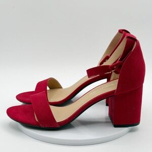CL by Laundry Block‎ Heel Sandals Ankle Strap Red Heels Women's 7.5